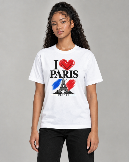 🤍 T-shirt blanc — I❤️ PARIS- +13 autres couleurs